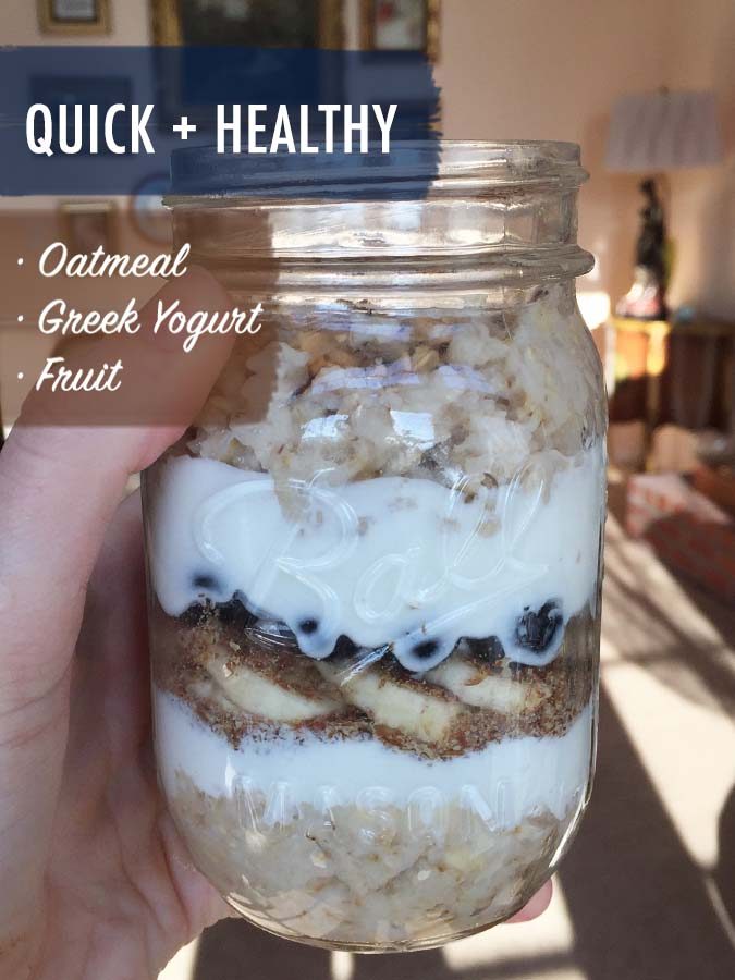 Quick Healthy Protein Oatmeal Mason Jar Breakfast