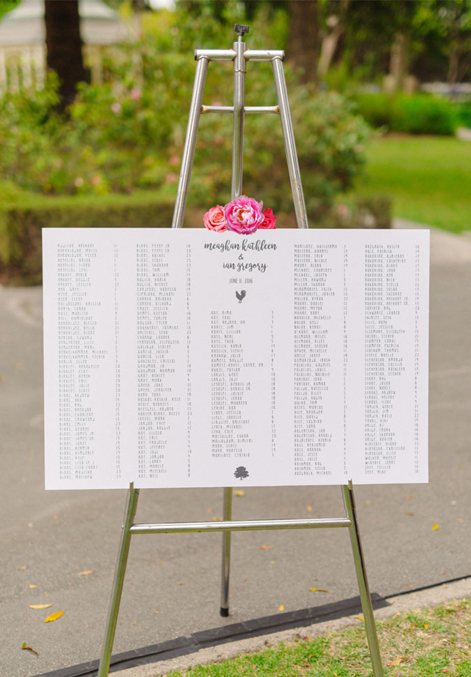 Wedding Seating Chart, Printed Guest Seating Chart, Camarillo Ranch